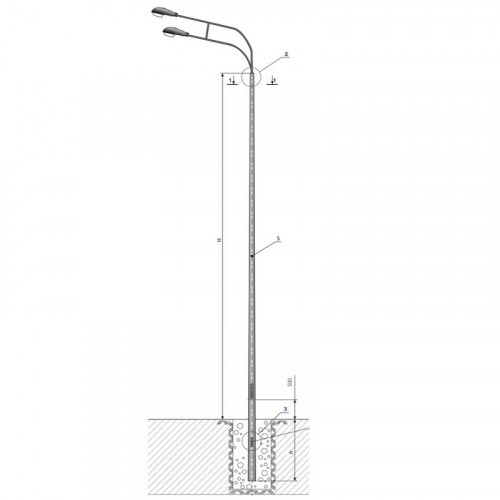 Опора освещения НПГ-10,0(75)/11,5-02-ц