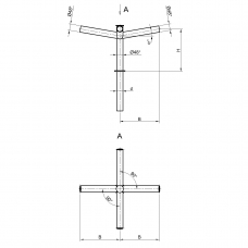 Консольный кронштейн двухрожковый К23-1,0-1,0-1-1